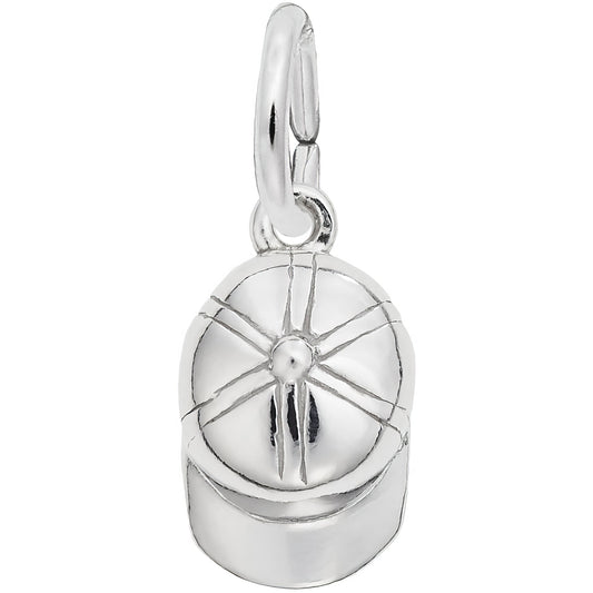 Baseball Cap Charm - Metal - Sterling Silver