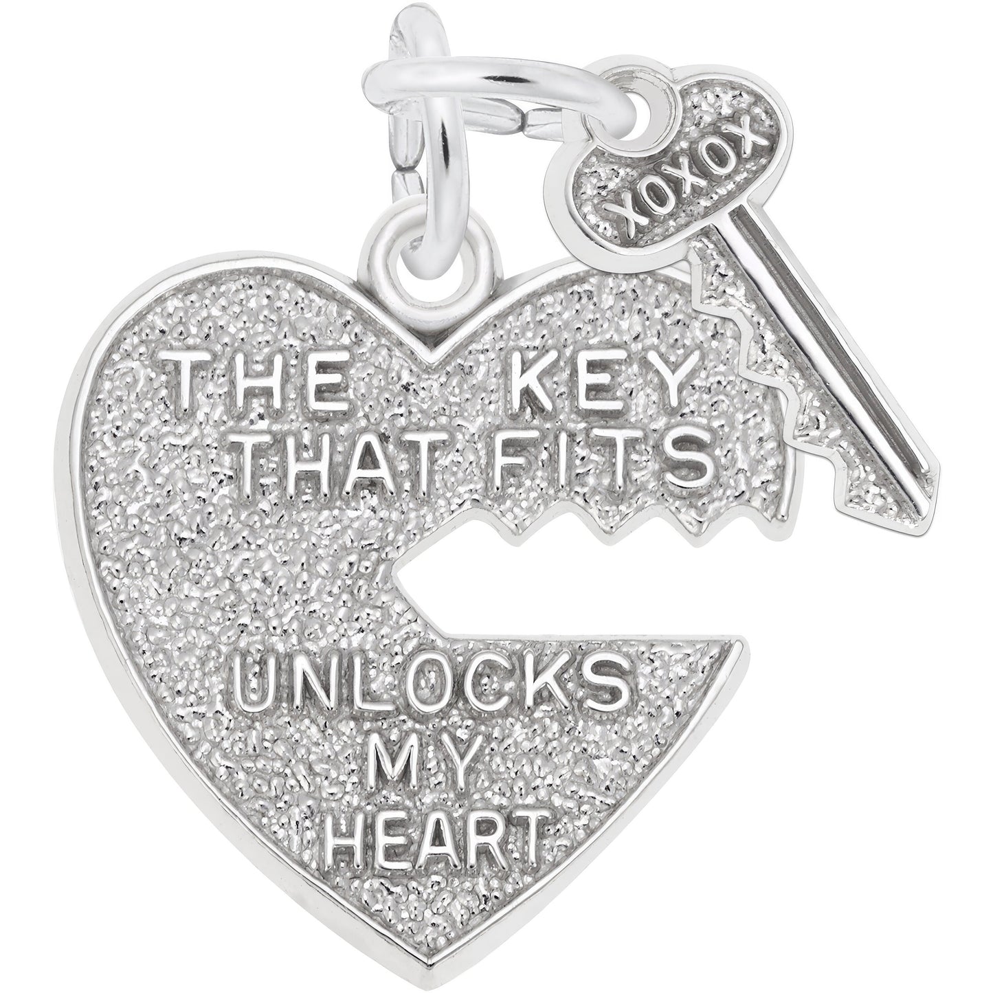 Sterling Silver Heart & Key Charm