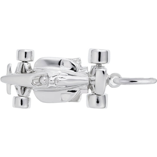 Open Wheel Race Car Charm - Metal - Sterling Silver