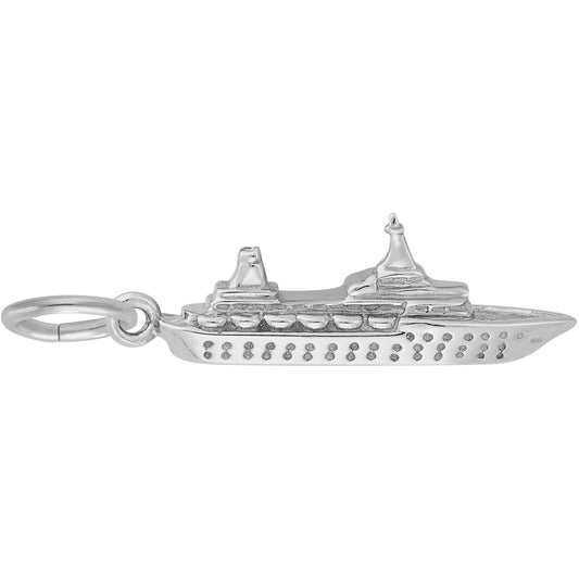 Alaska Cruise Ship Charm - Metal - Sterling Silver