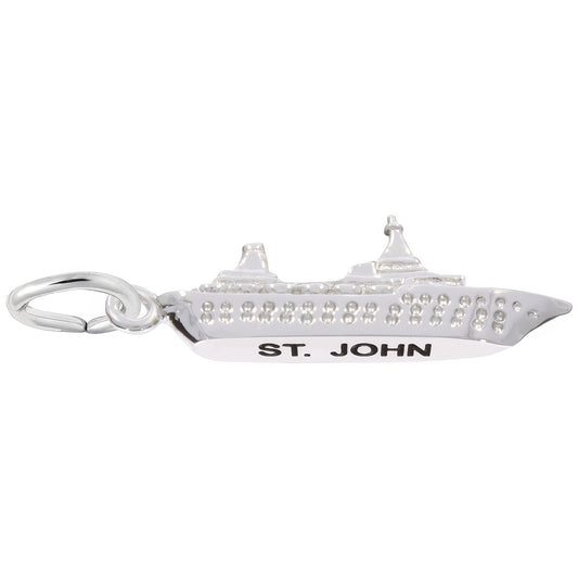 St. John Cruise Ship Charm - Metal - Sterling Silver