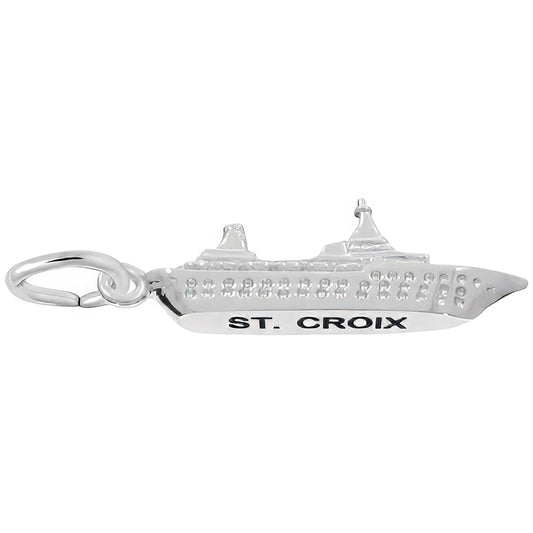 St. Croix Cruise Ship Charm - Metal - Sterling Silver