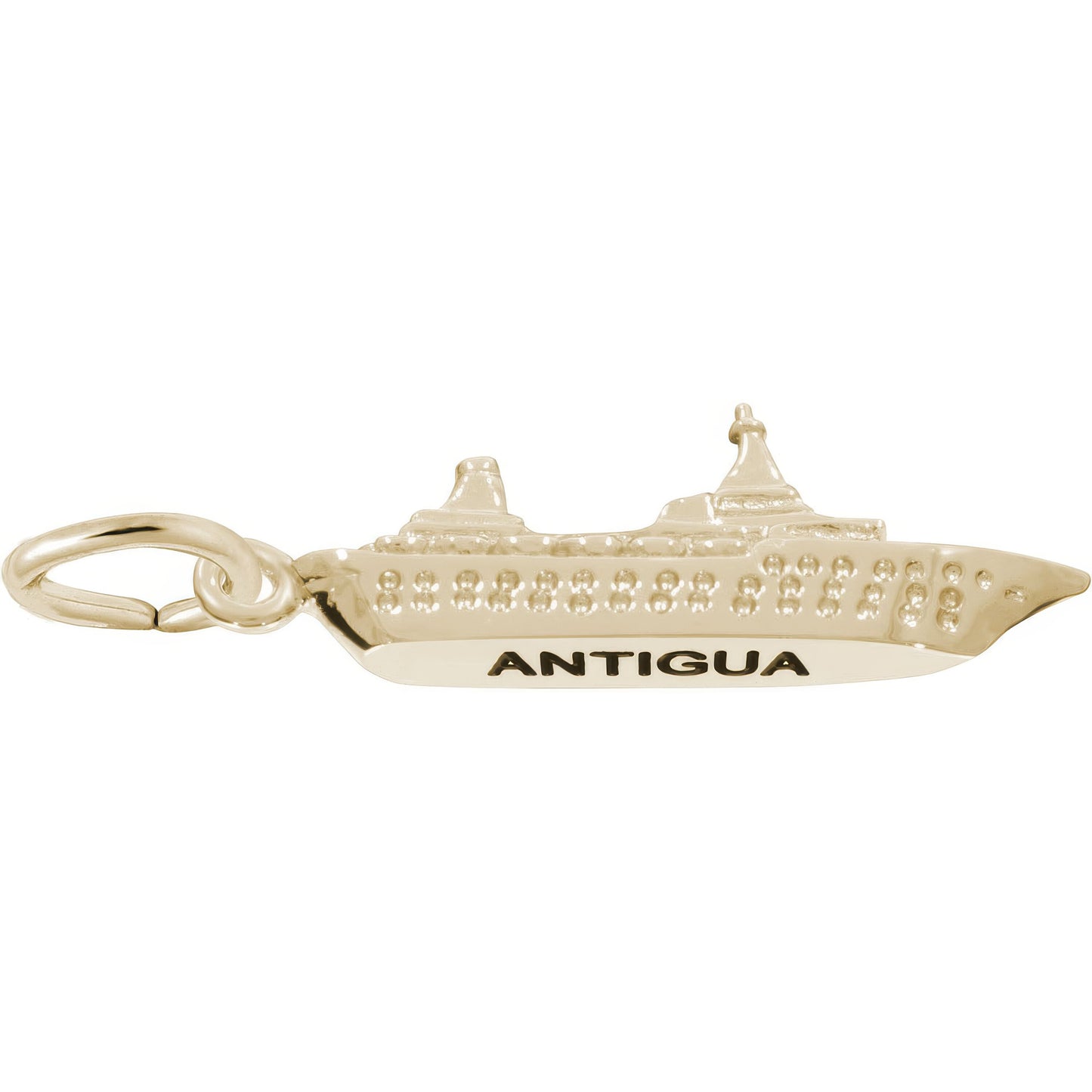 Antigua Cruise Ship 3D Charm - Metal - Sterling Silver