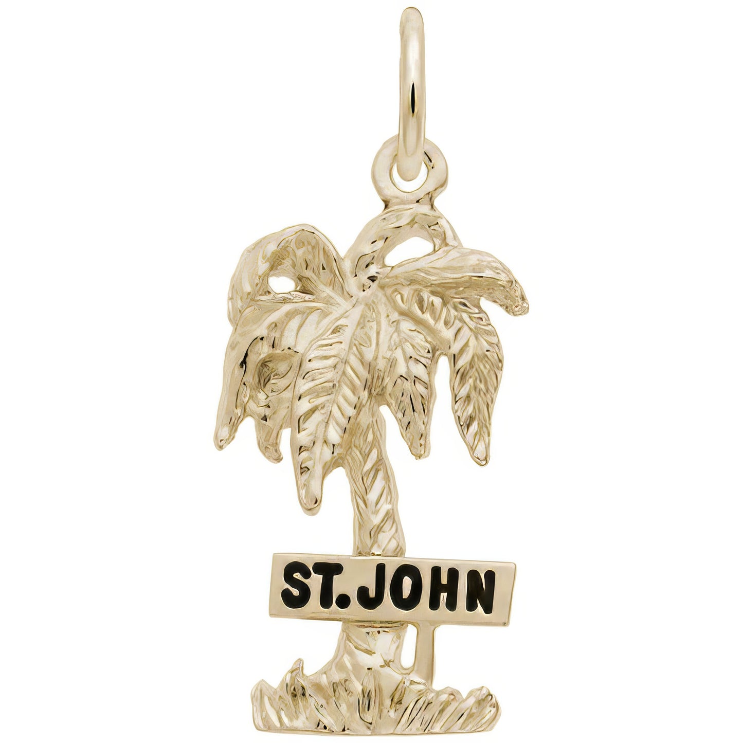 St. John Palm Tree Charm - Metal - Sterling Silver