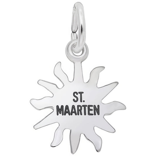 St. Maarten Sun Small Charm - Metal - Sterling Silver