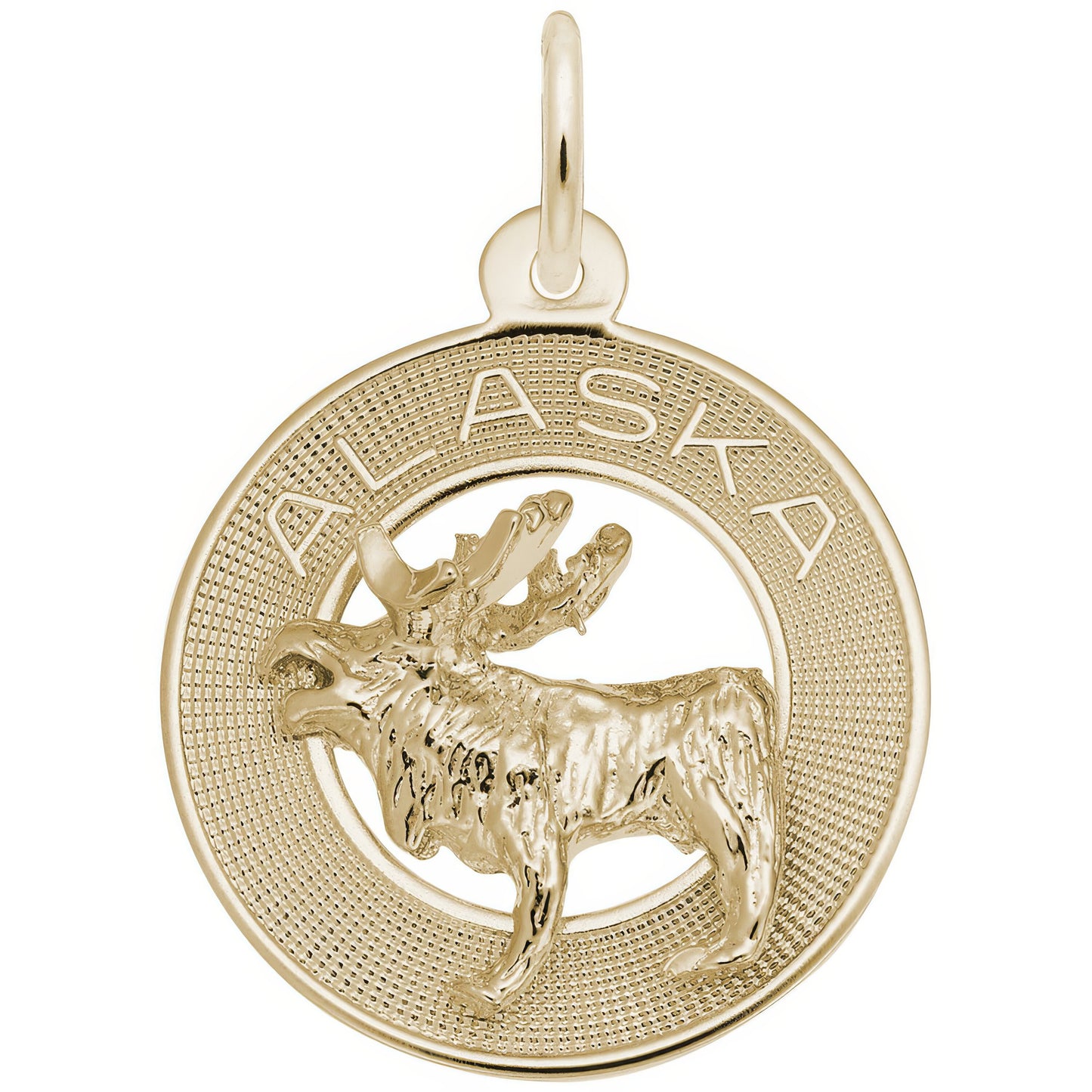Alaska Moose Ring Charm - Metal - Sterling Silver