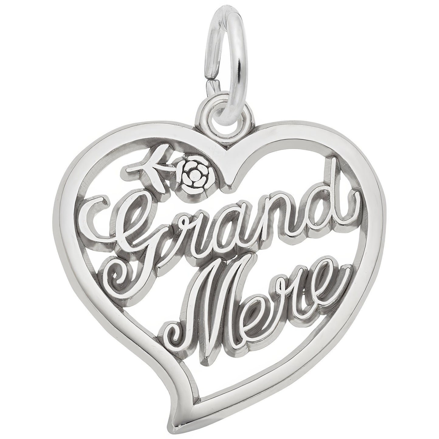 Grand Mere Open Heart Charm - Metal - Sterling Silver