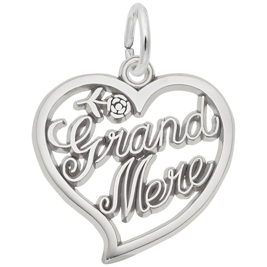 Grand Mere Open Heart Charm - Metal - Sterling Silver