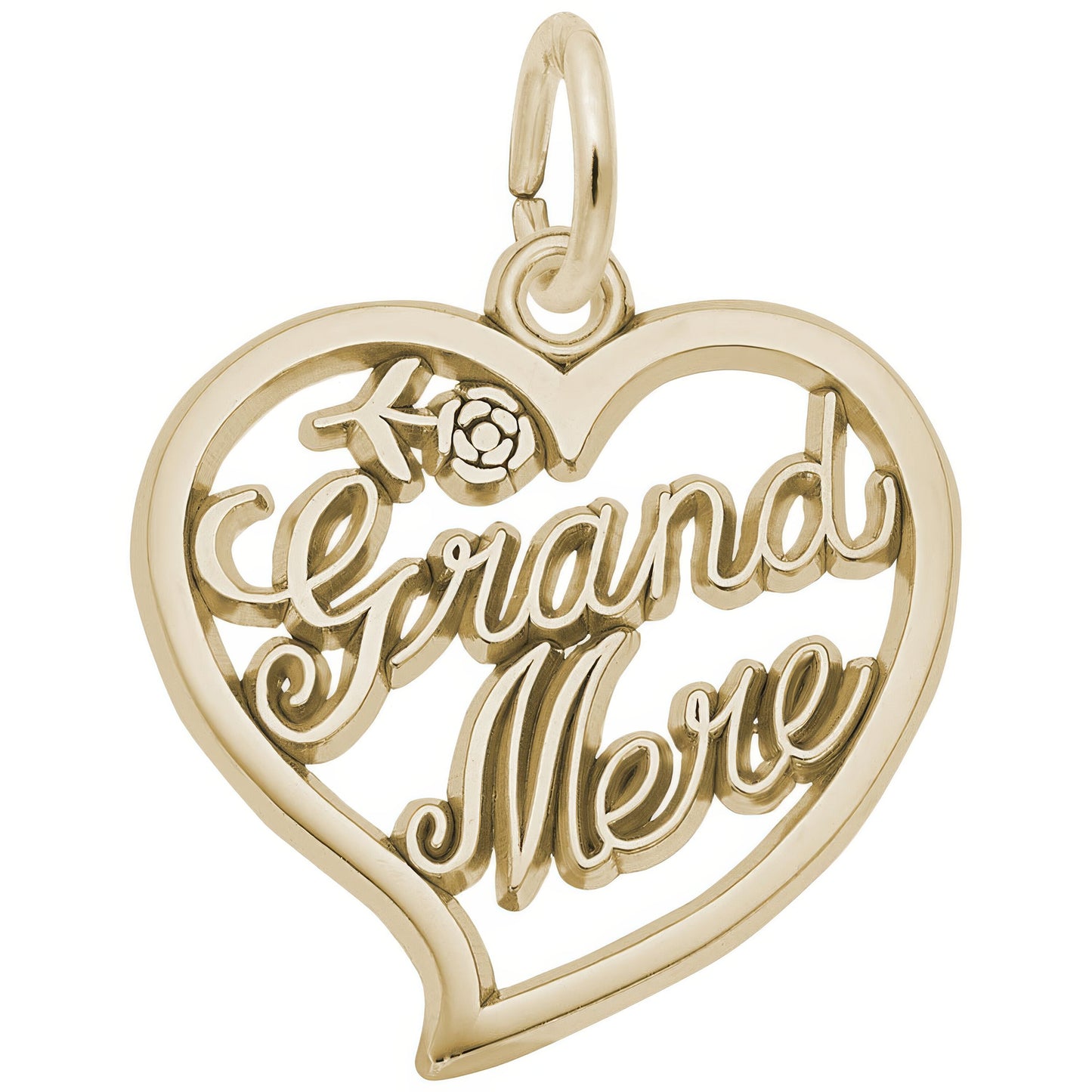 Grand Mere Open Heart Charm - Metal - Sterling Silver