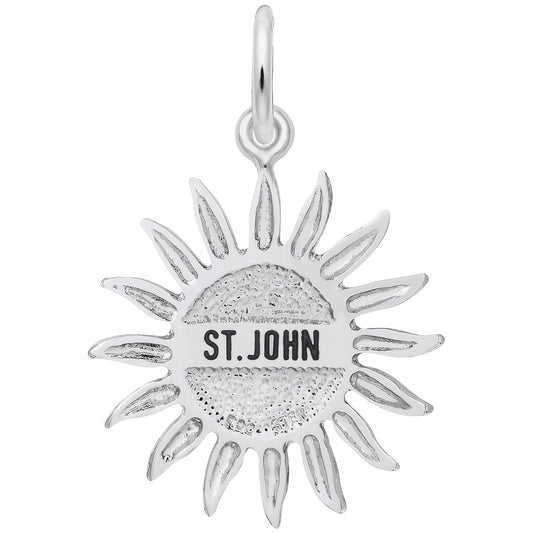 St. John Sun Large Charm - Metal - Sterling Silver