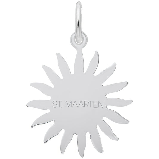 St. Maarten Sun Large Charm - Metal - Sterling Silver