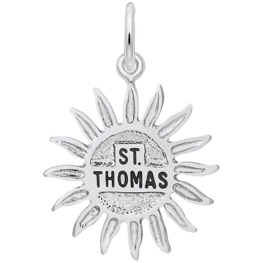 St. Thomas Sun Large Charm - Metal - Sterling Silver