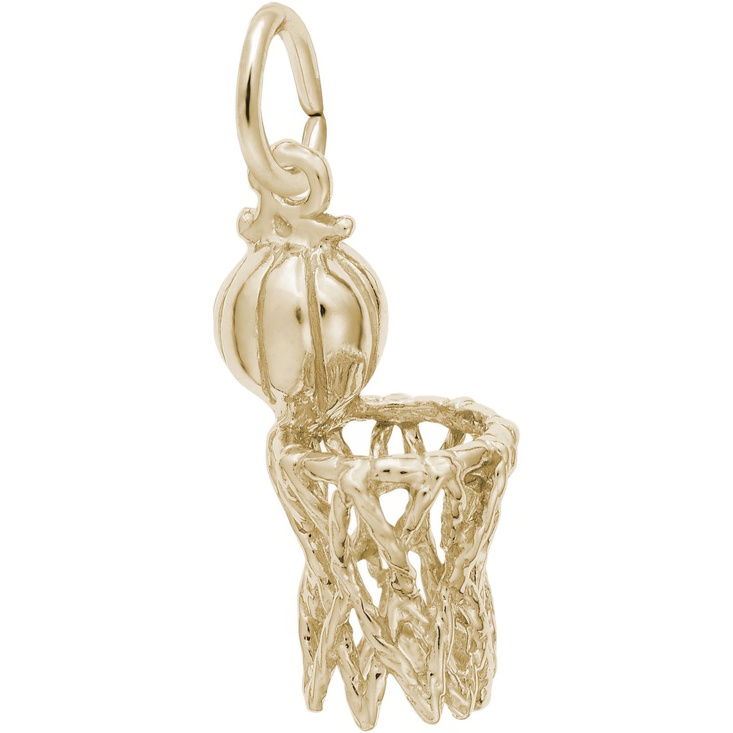 Sterling Silver Hoop & Net Charm - 17mm x 10mm