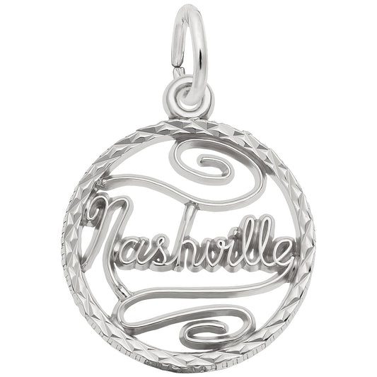 Nashville Faceted Charm - Metal - Sterling Silver