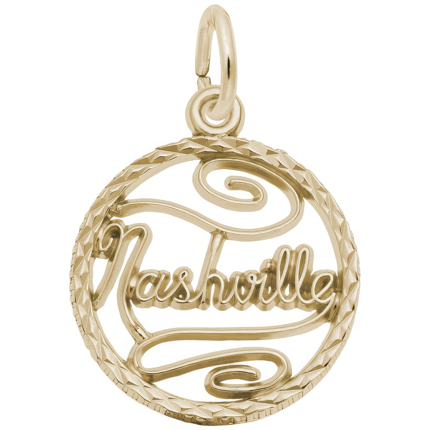 Nashville Faceted Charm - Metal - Sterling Silver