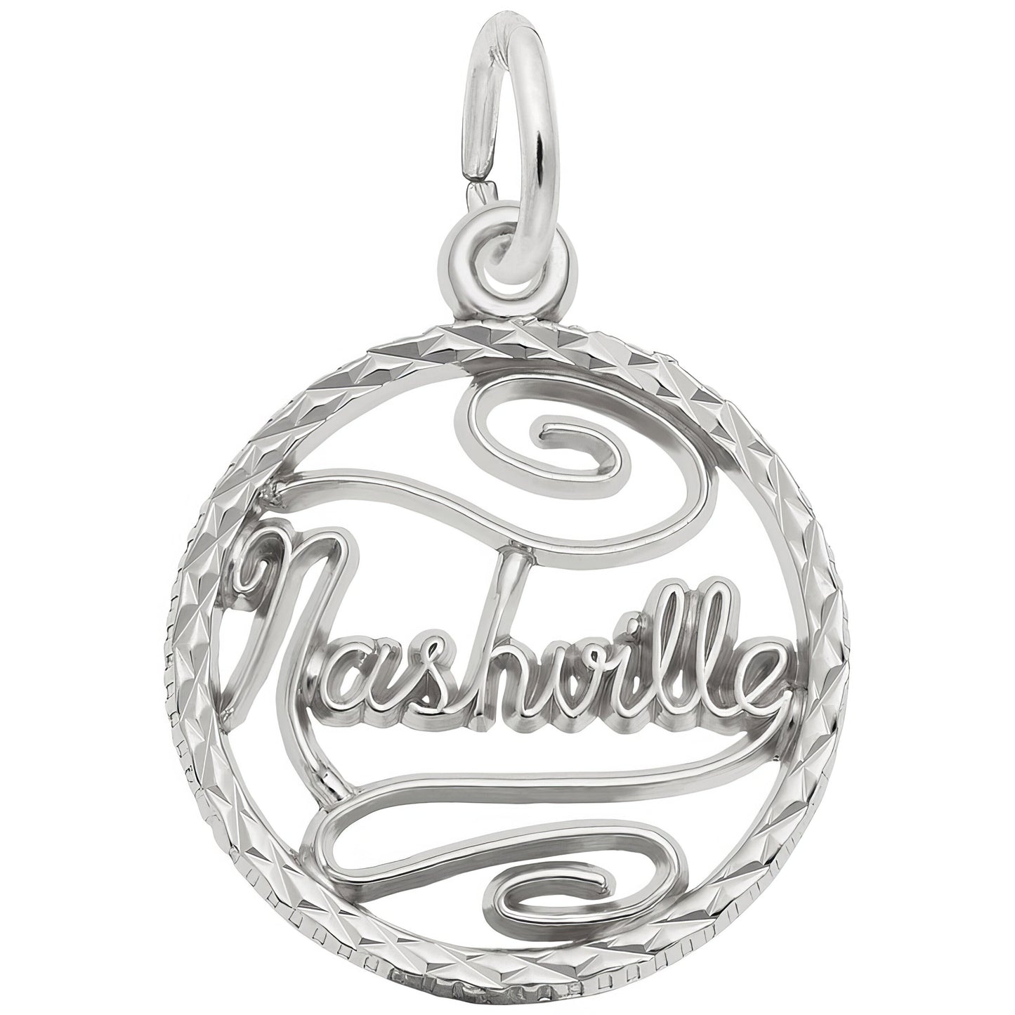 Nashville Faceted Charm - Metal - Sterling Silver