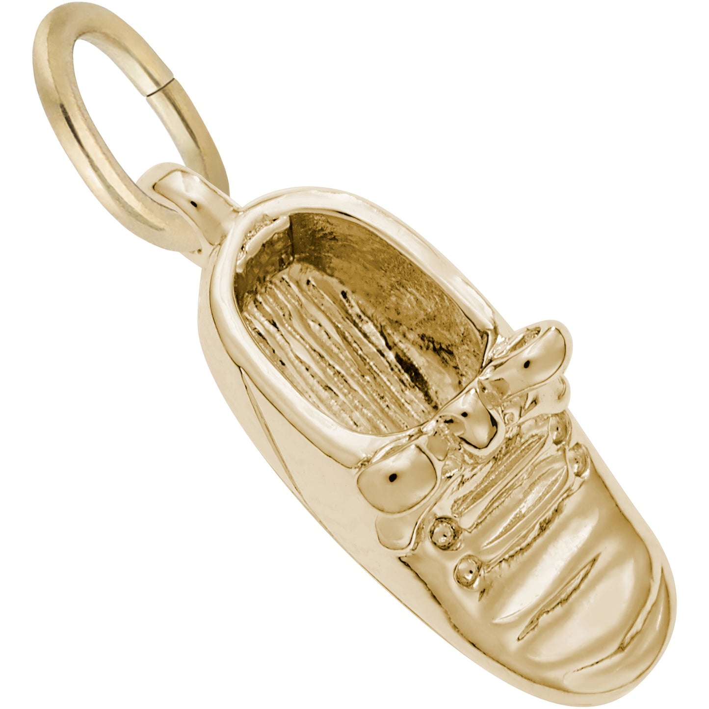 Baby Shoe w/Bow Charm - Metal - Sterling Silver