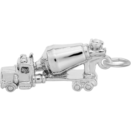 Cement Truck Charm - Metal - Sterling Silver