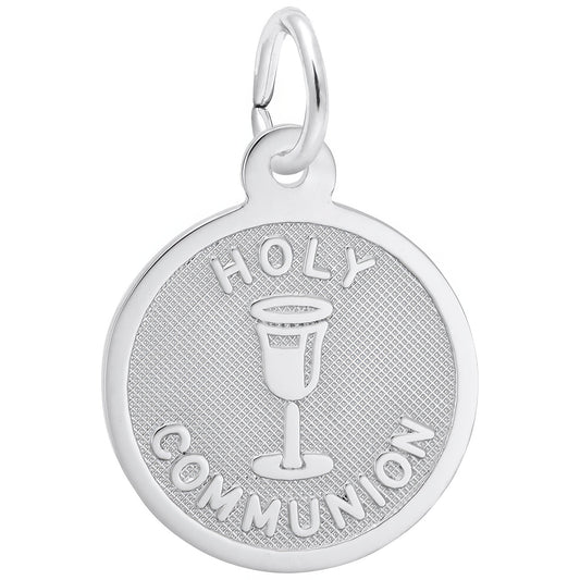 Sterling Silver Holy Communion Charm - 14mm x 14mm