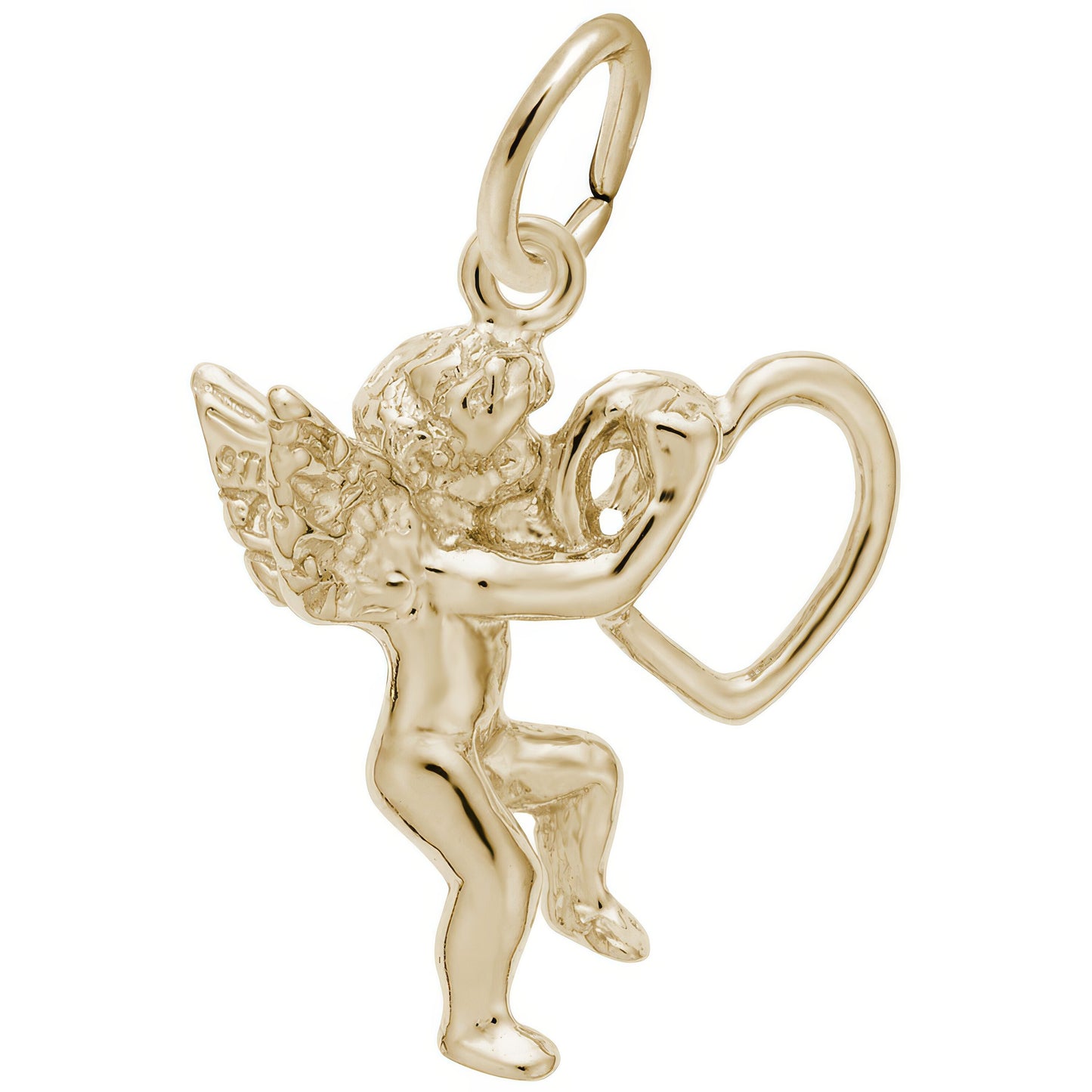Sterling Silver Angel with Heart Charm