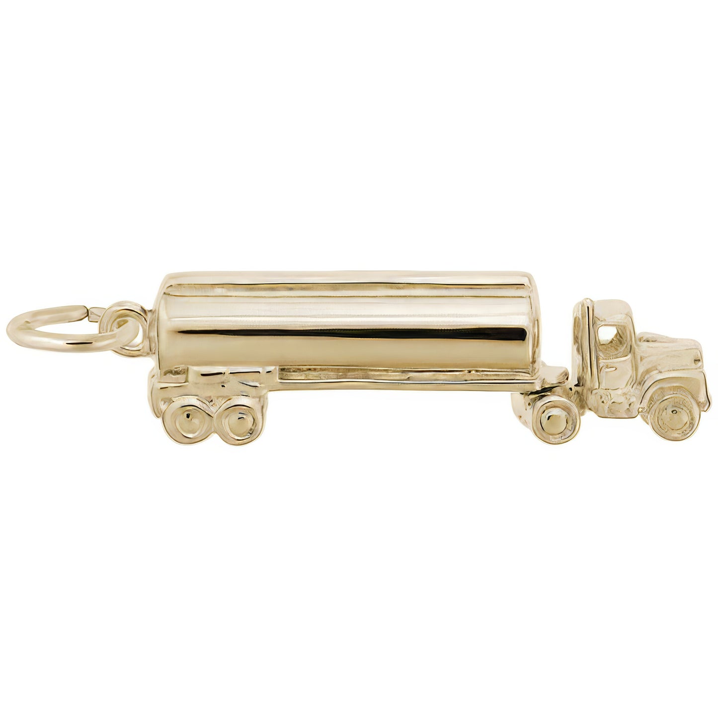 Oil Tanker Truck Charm - Metal - Sterling Silver