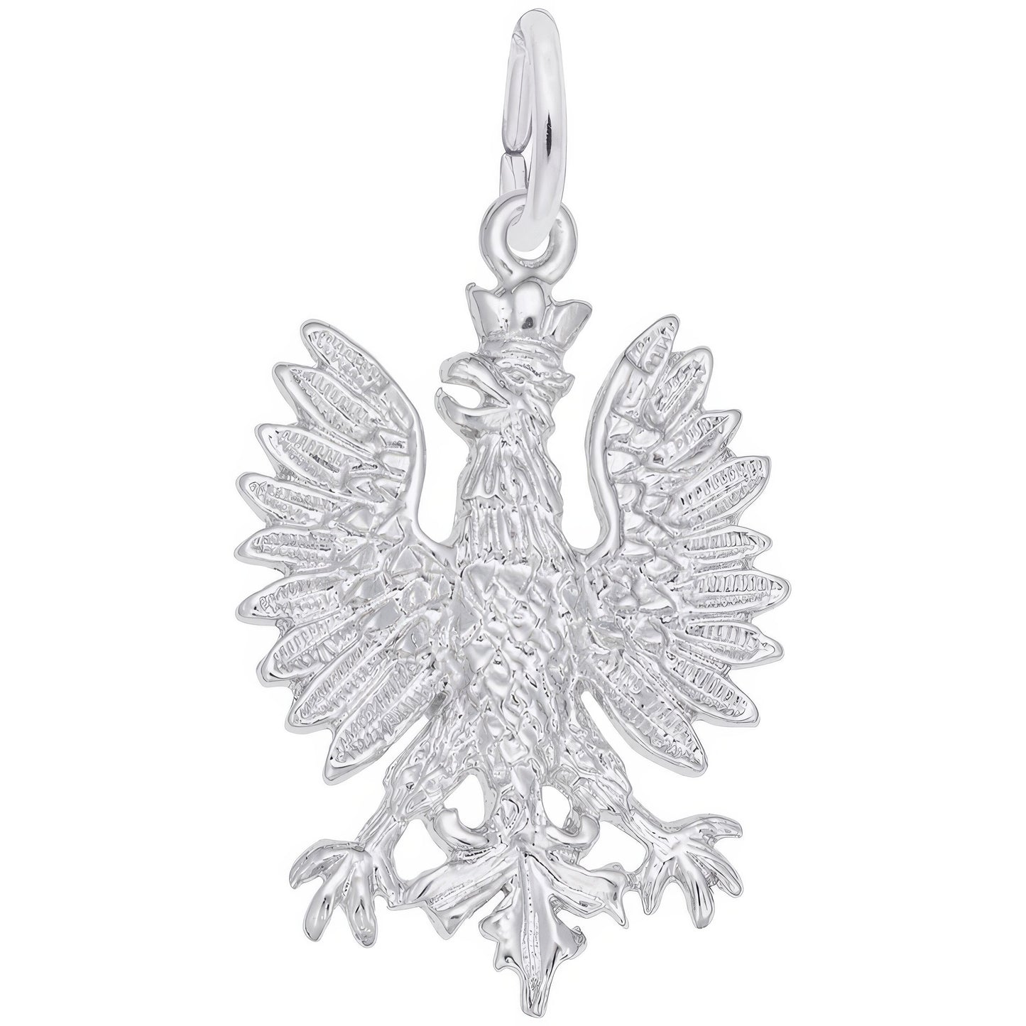 Polish Falcon Charm - Metal - Sterling Silver