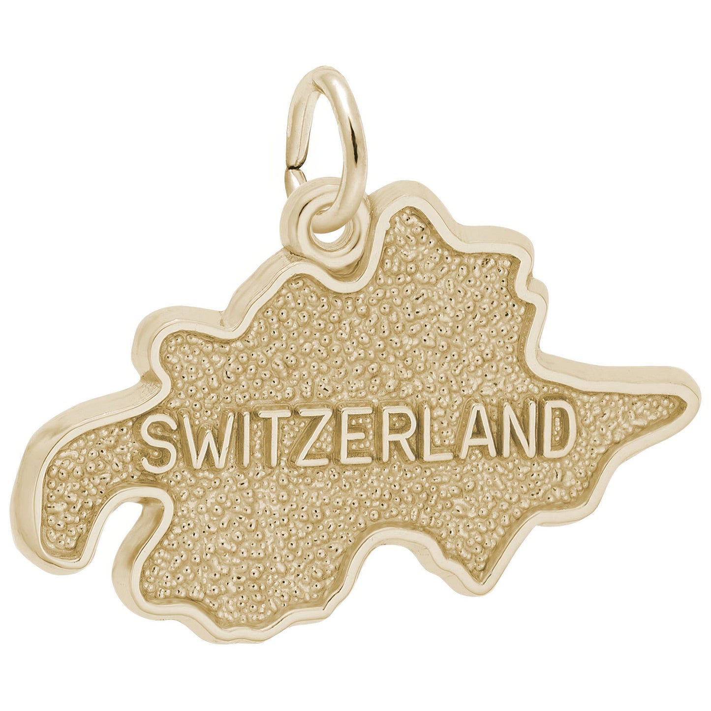 Switzerland Map Charm - Metal - Sterling Silver