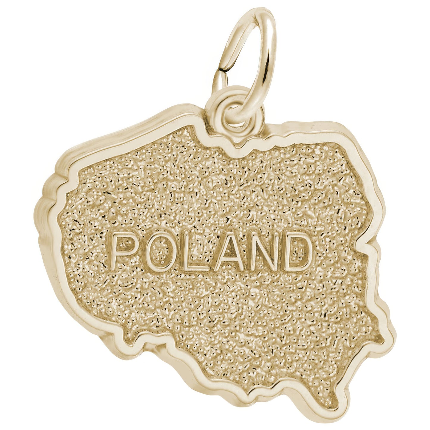 Poland Map Charm - Metal - Sterling Silver
