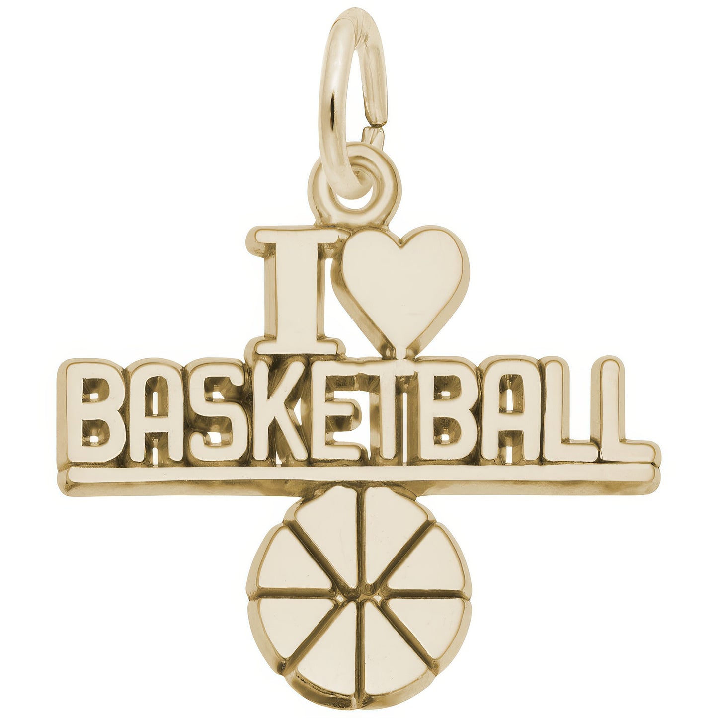 Charms Sterling Silver I Love Basketball Charm