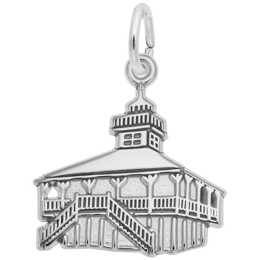 Old Port Boca Grande, FL Lighthouse Charm - Metal - Sterling Silver