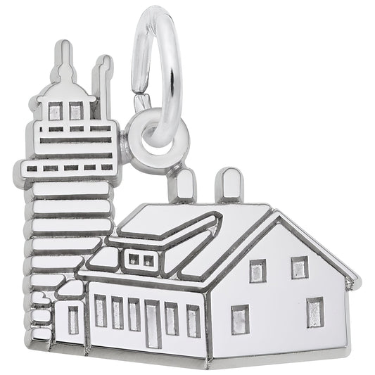 West Quoddy Head, ME Ligthhouse Charm - Metal - Sterling Silver