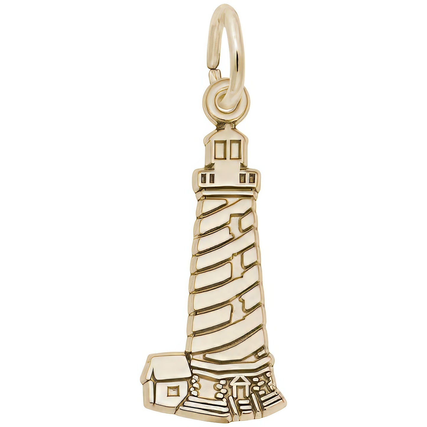 Cape Hatteras, NC Flat Lighthouse Charm - Metal - Sterling Silver