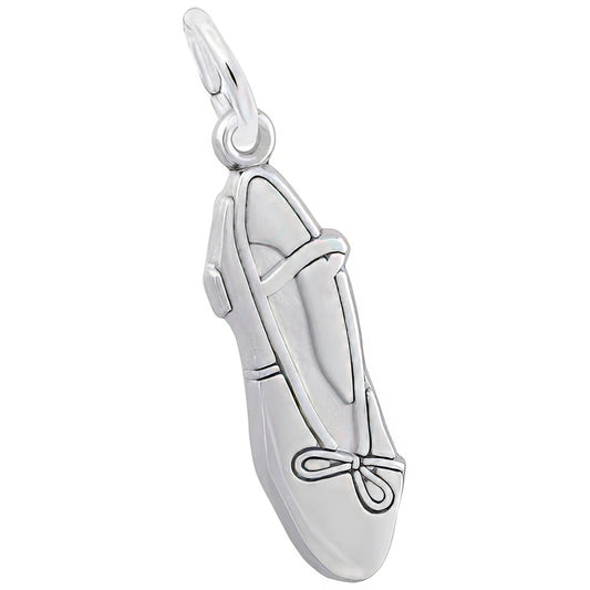 Ballet Shoe Charm, Sterling Silver