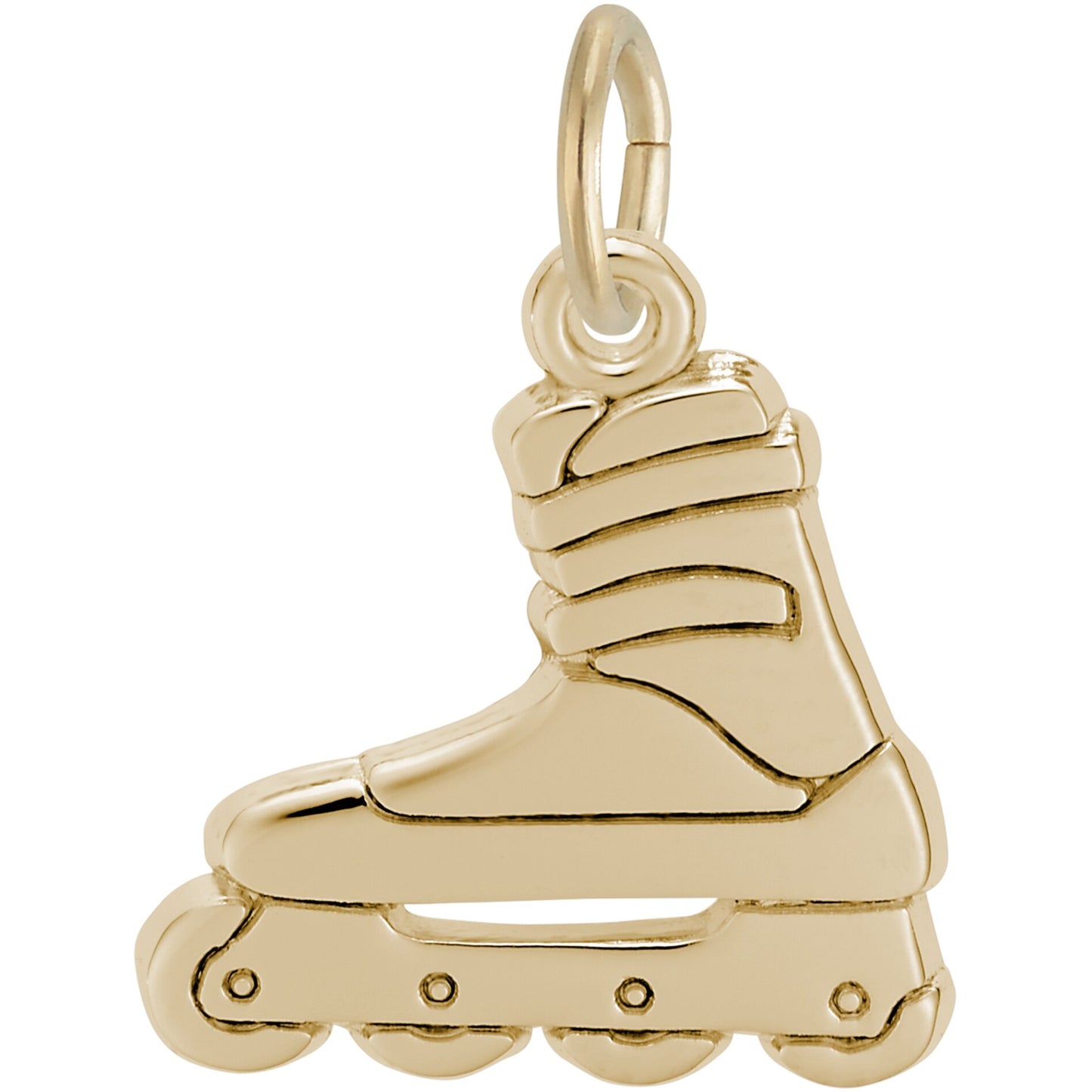 Flat Roller Blade Charm - Metal - Sterling Silver