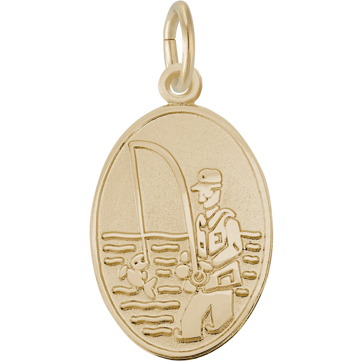 Fisherman Oval Charm - Metal - Sterling Silver