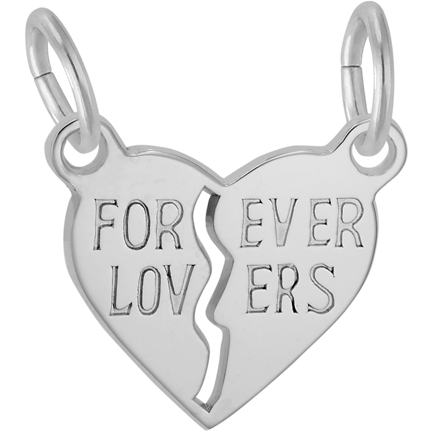 Forever Lovers Break Apart Heart Charm - Metal - Sterling Silver