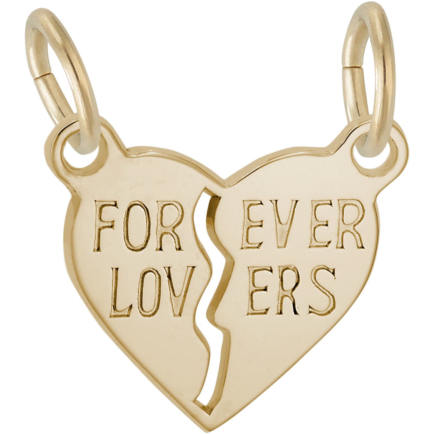 Forever Lovers Break Apart Heart Charm - Metal - Sterling Silver