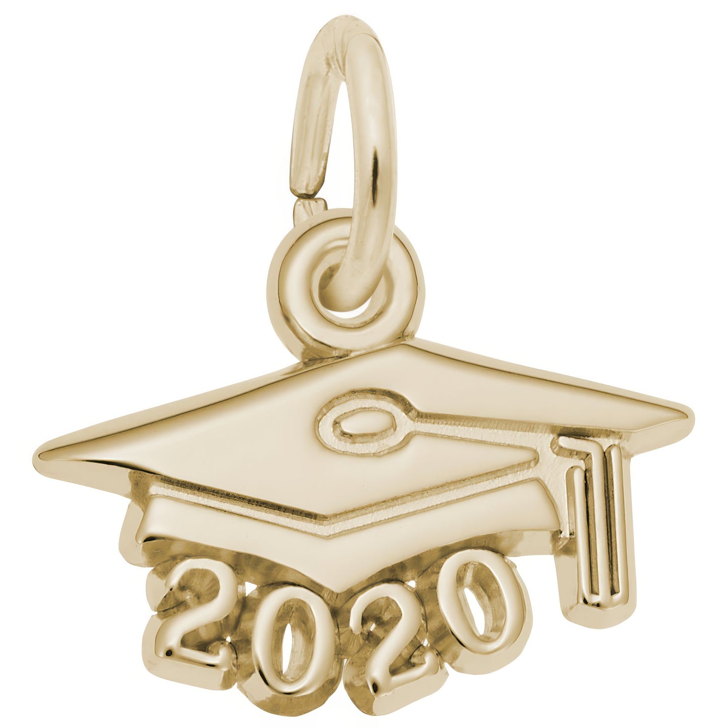 Sterling Silver Grad Cap 2020 Charm - 8mm x 14mm