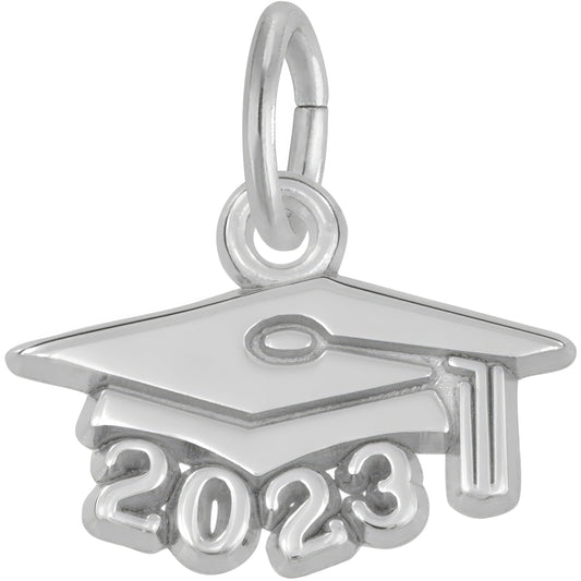 Graduation Cap 2023 Charm, Sterling Silver