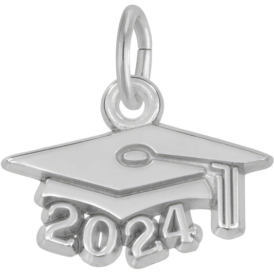 Graduation Cap 2024 Charm, Sterling Silver