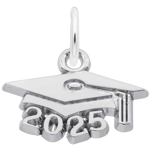 Graduation Cap 2025 Charm, Sterling Silver