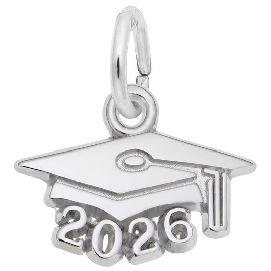 Graduation Cap 2026 Charm, Sterling Silver