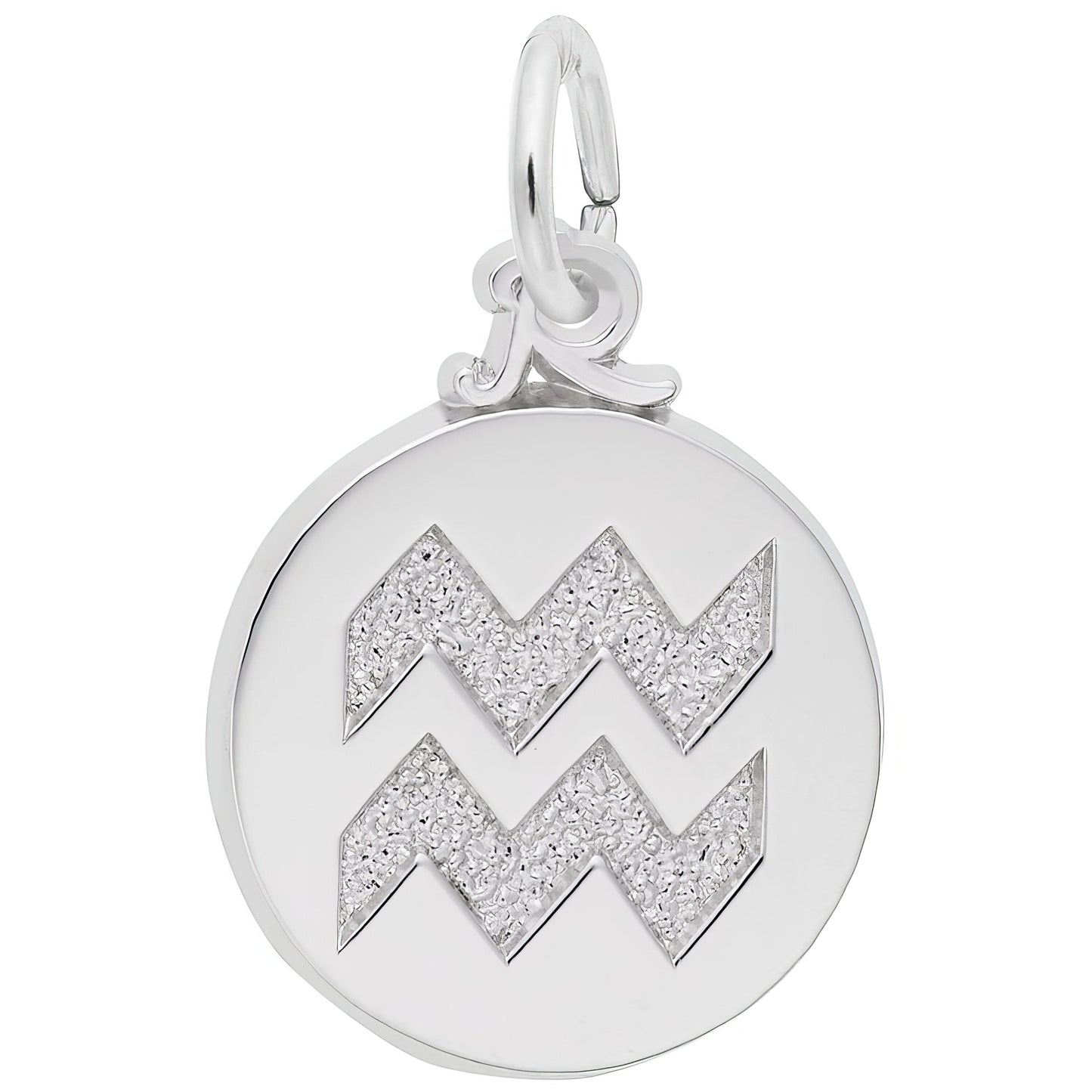 Sterling Silver Aquarius Charm - 14mm x 14mm