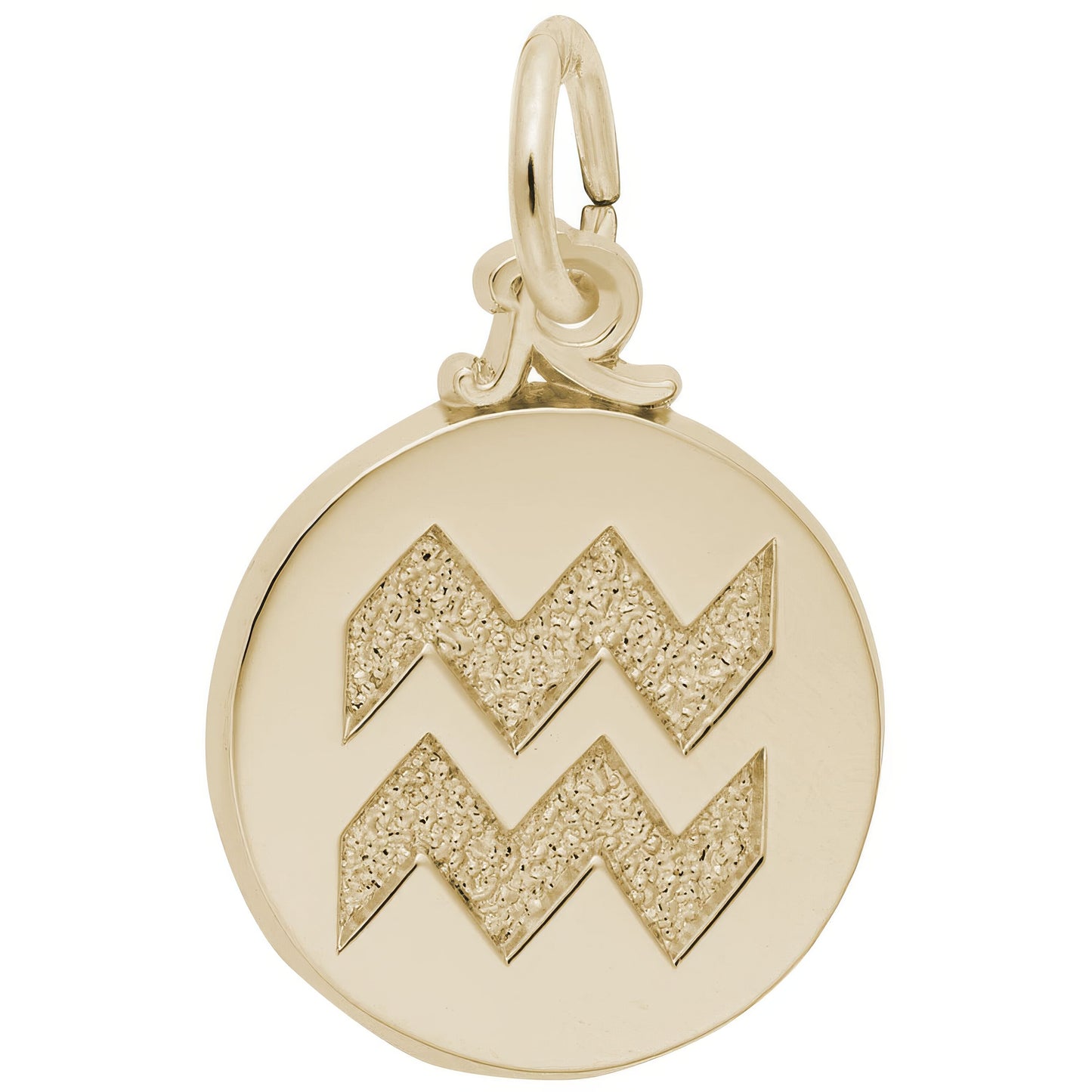 Sterling Silver Aquarius Charm - 14mm x 14mm