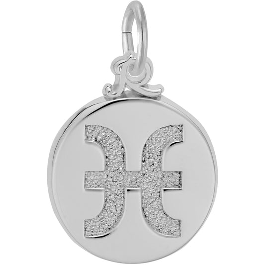 Pisces Symbol of The Sky Charm - Metal - Sterling Silver
