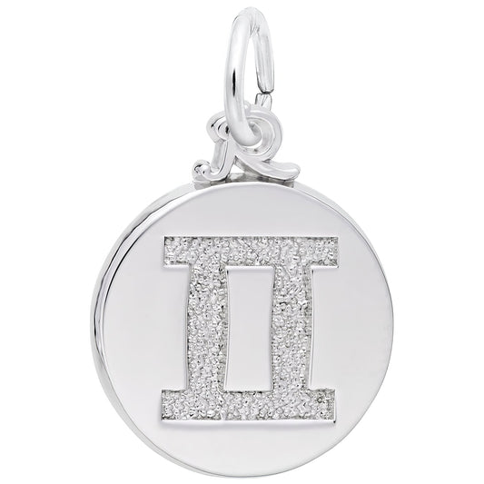 Gemini Symbol of The Sky Charm - Metal - Sterling Silver