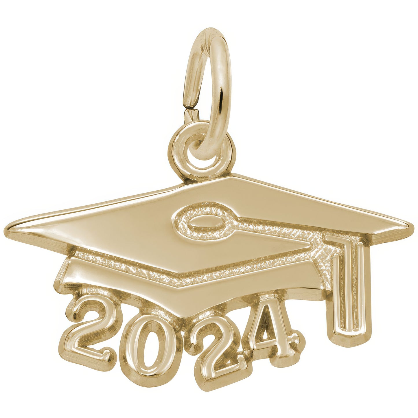 Graduation Cap 2024 Large Charm, Sterling Silver