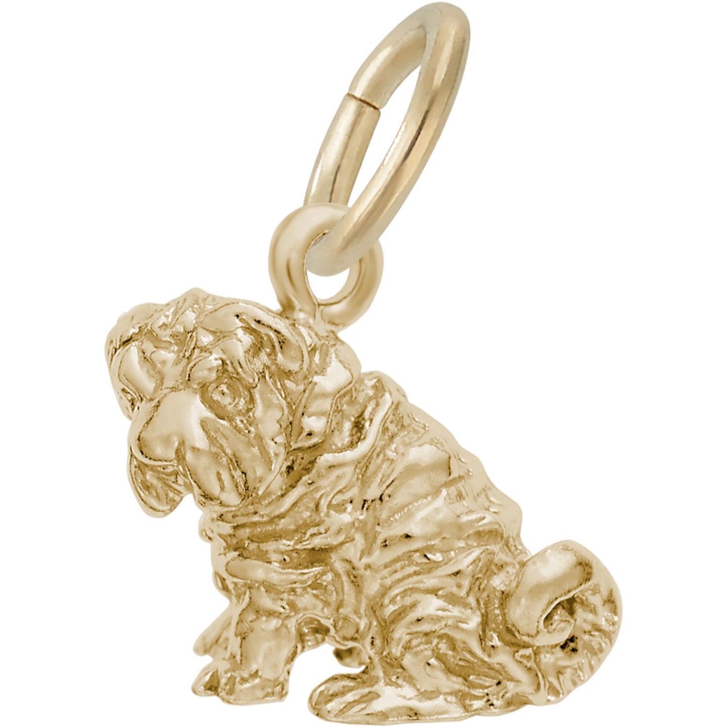 Shar Pei Dog Charm - Metal - Sterling Silver