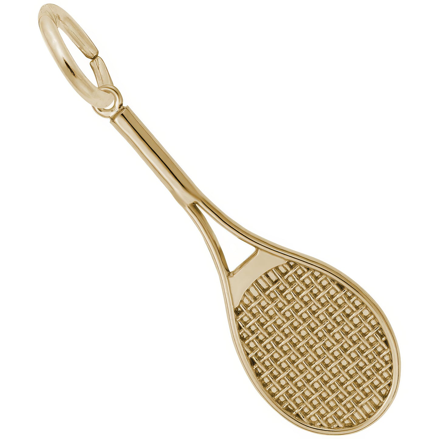 Oversize Tennis Racquet Charm - Metal - Sterling Silver