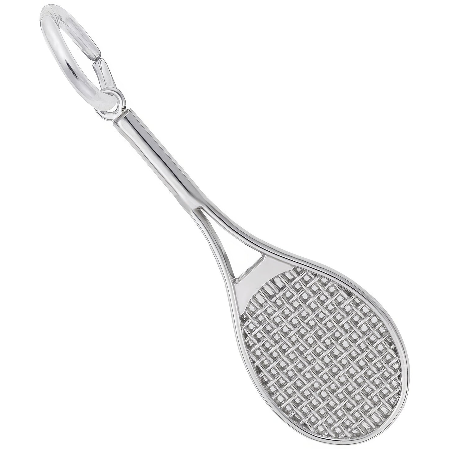 Oversize Tennis Racquet Charm - Metal - Sterling Silver